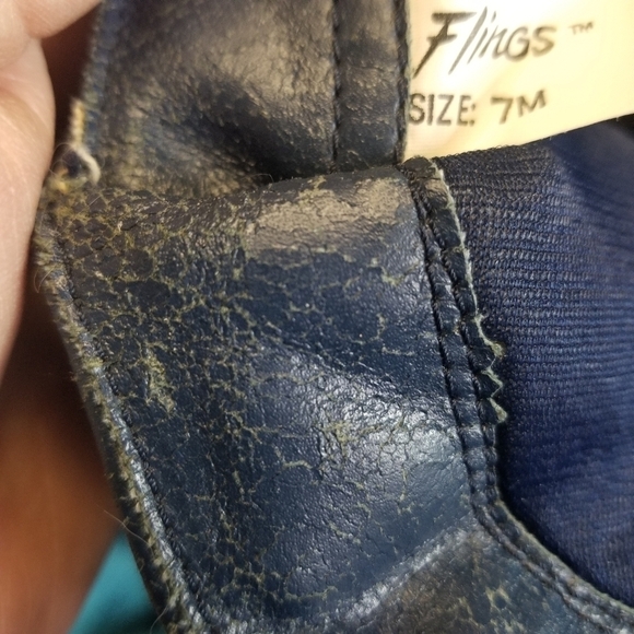 Vtg 80s blue leather suede western boots - Picture 8 of 11